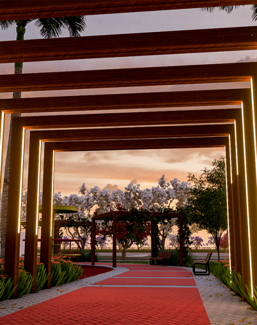 Praça Castelo Pergolado Iluminado